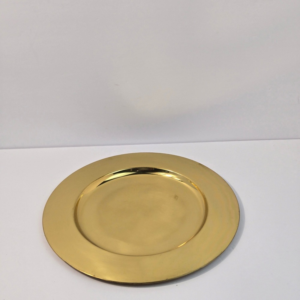Century Gold Tone Decorative Charger Plate 13 Inch Round Made in India